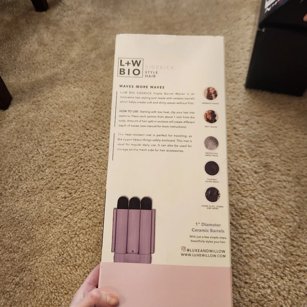 L+W BIO Sidekick Triple Barrel Waver Hair Tool NEW #FF‎